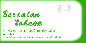 bertalan mohapp business card